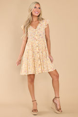 5 With All My Love Pastel Yellow Floral Print Dress at reddress.com