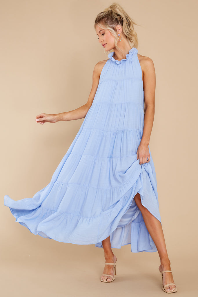1 Take Me Dancing Pale Blue Maxi Dress (BACKORDER JULY) at reddress.com