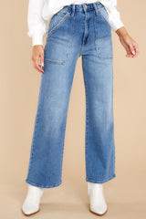1 Something Amazing Medium Wash Wide Leg Jeans at reddress.com