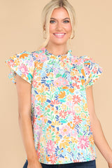 6 This Is My Day Ivory Multi Floral Print Top at reddress.com