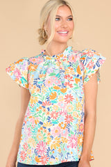 9 This Is My Day Ivory Multi Floral Print Top at reddress.com