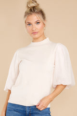 7 With Purpose Light Taupe Top at reddress.com