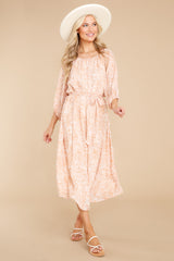 5 Sunlit Reverie Apricot Print Midi Dress at reddress.com