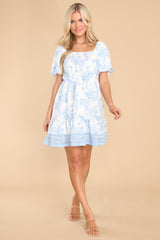 6 Delightful Feeling Blue Floral Print Dress at reddress.com