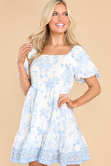 9 Delightful Feeling Blue Floral Print Dress at reddress.com