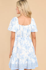 10 Delightful Feeling Blue Floral Print Dress at reddress.com