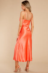 6 Divine Elegance Coral Red Midi Dress at reddress.com
