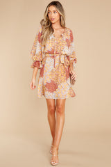 Whispering Blooms Yellow Multi Floral Print Dress