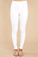 3 White Ankle Skinny Jeans at reddress.com