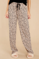 1 Purrfect Dream Tan Print Pajama Pants at reddress.com