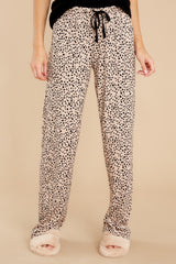 2 Purrfect Dream Tan Print Pajama Pants at reddress.com