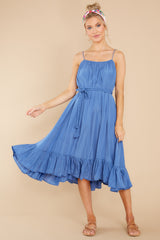 1 Pure Feeling Bright Blue Midi Dress at reddress.com