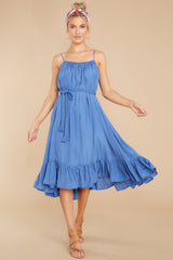 4 Pure Feeling Bright Blue Midi Dress at reddress.com