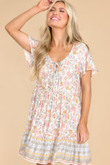 7 With You In Spirit Ivory Multi Floral Print Dress at reddress.com