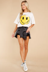 3 Share A Smile Beige Graphic Tee at reddress.com