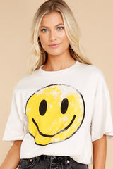 6 Share A Smile Beige Graphic Tee at reddress.com