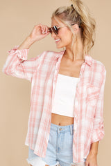 5 Casually In Style Pink Plaid Button Up Top at reddress.com