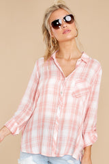 7 Casually In Style Pink Plaid Button Up Top at reddress.com