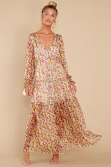 1 View From The Meadow Yellow Floral Print Maxi Dress at reddress.com