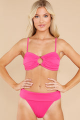 6 Warm Rays Hot Pink Bikini Top at reddress.com