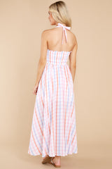 8 So Lovely Pink And Blue Gingham Maxi Dress at reddress.com