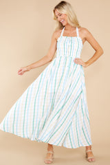 4 So Lovely Green And Yellow Gingham Maxi Dress at reddress.com