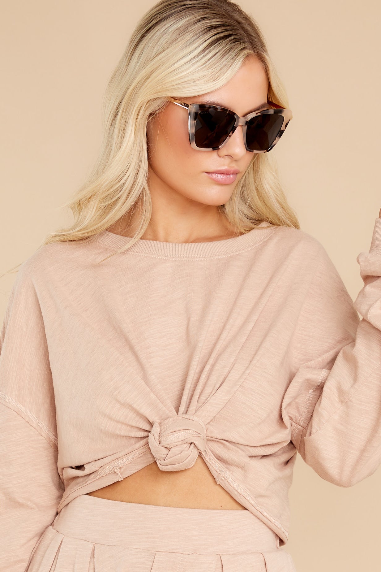 10 Settling Down Taupe Top at reddress.com