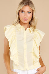 1 Daytime Crush Yellow And White Stripe Top at reddress.com