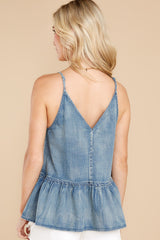 8 Throw It Together Light Wash Chambray Top at reddress.com