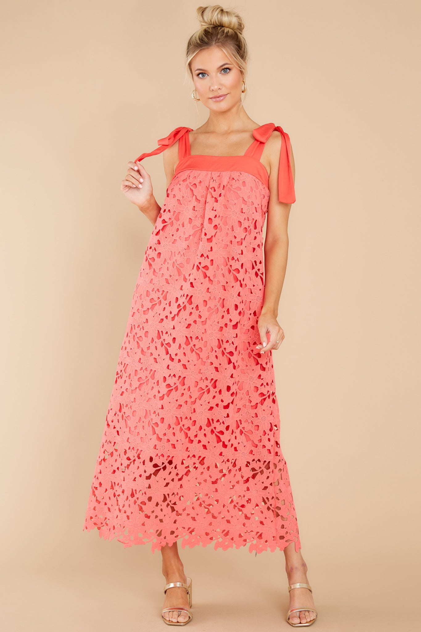 6 Special Occasion Coral Maxi Dress at reddress.com