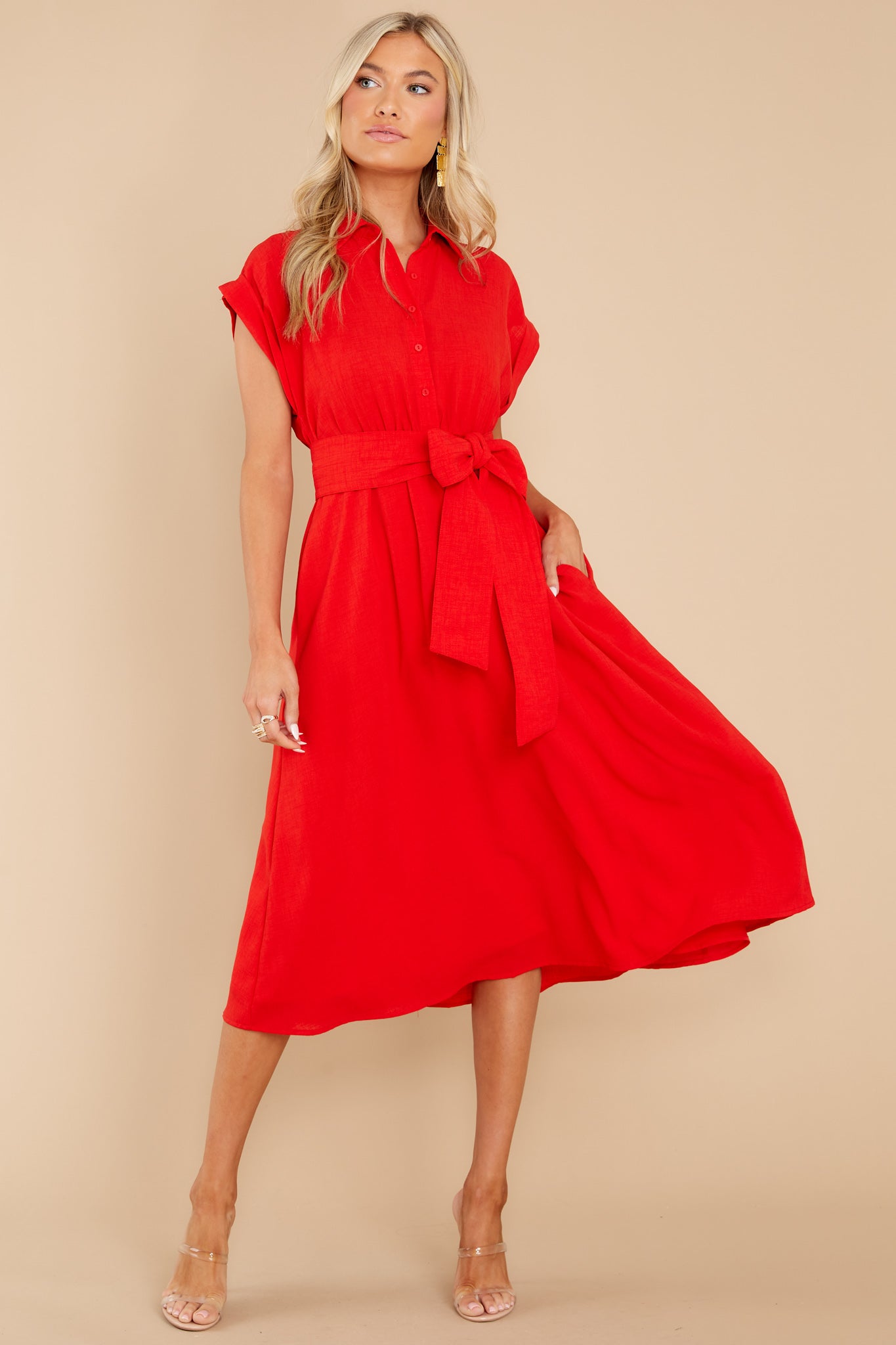 2 When You Arrive Red Midi Dress at reddress.com