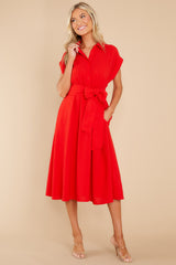 1 When You Arrive Red Midi Dress at reddress.com