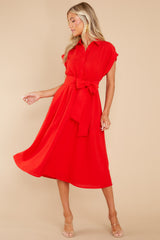 4 When You Arrive Red Midi Dress at reddress.com