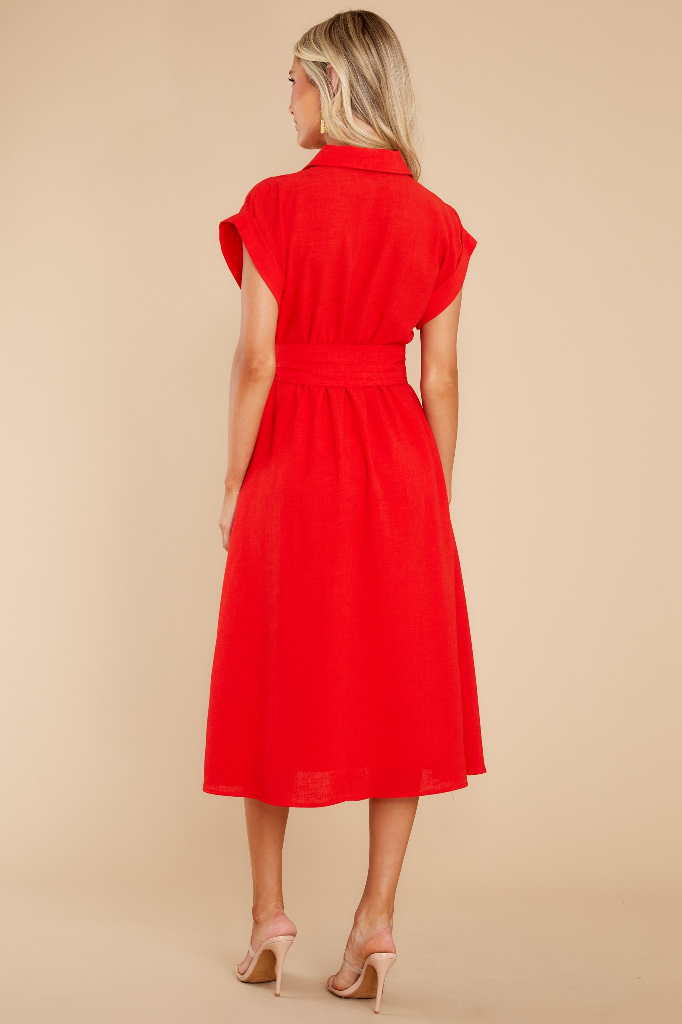 5 When You Arrive Red Midi Dress at reddress.com
