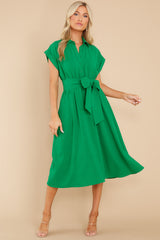 4 When You Arrive Green Midi Dress at reddress.com