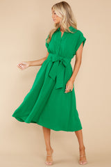5 When You Arrive Green Midi Dress at reddress.com