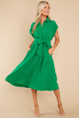 2 When You Arrive Green Midi Dress at reddress.com