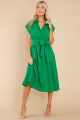 3 When You Arrive Green Midi Dress at reddress.com