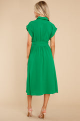 6 When You Arrive Green Midi Dress at reddress.com