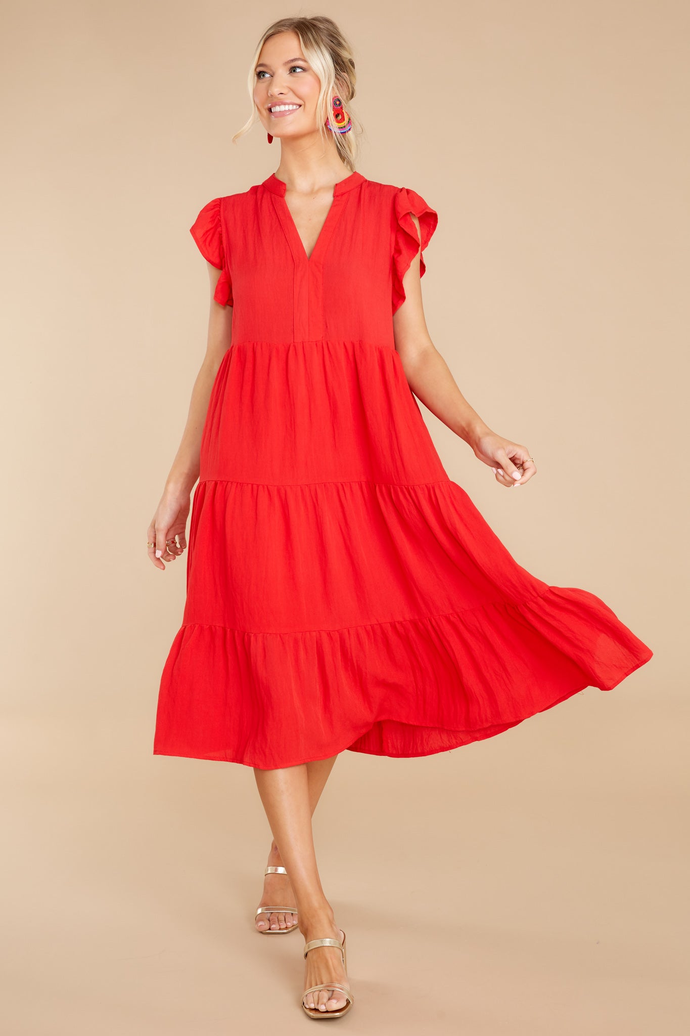 2 Meaningful Ways Red Midi Dress at reddress.com