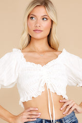 8 Downtown Babe White Crop Top at reddress.com