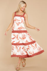 3 Tropical Crush White Multi Palm Print Dress at reddress.com
