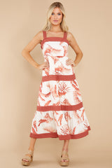 4 Tropical Crush White Multi Palm Print Dress at reddress.com