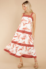 5 Tropical Crush White Multi Palm Print Dress at reddress.com