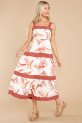 6 Tropical Crush White Multi Palm Print Dress at reddress.com