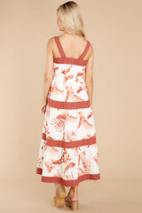 7 Tropical Crush White Multi Palm Print Dress at reddress.com
