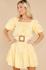 5 Soft Smiles Yellow Floral Print Dress at reddress.com