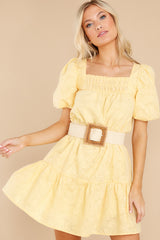 7 Soft Smiles Yellow Floral Print Dress at reddress.com