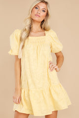 10 Soft Smiles Yellow Floral Print Dress at reddress.com