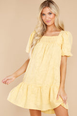 11 Soft Smiles Yellow Floral Print Dress at reddress.com